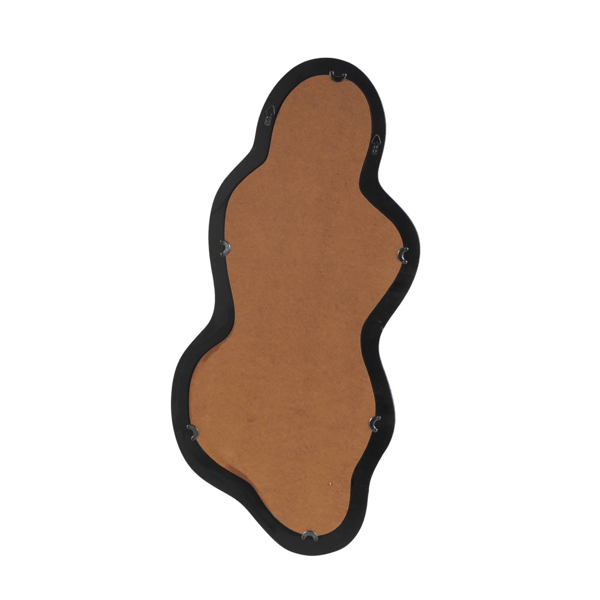 18" x 39" Wood Wavy Room Wall Mirror with Dimensional Frame